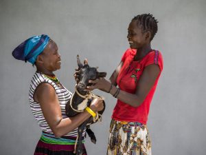 Women with goat