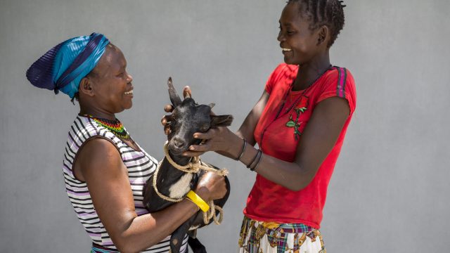 Women with goat