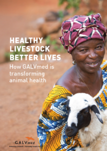Cover of the document Healthy Livestock, Better Lives. African woman smiling and holding a goat.